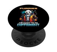 Furries We Want To Be Different I Panda Furry Cosplay PopSockets PopGrip Adesivo