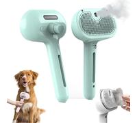 Furry Basics Brush, Kivori Pet Grooming Brush Steamer, 3-in-1 Pet Grooming with Steam & Self-Cleaning Silicone Bristles (Green)