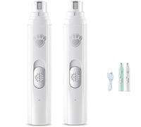 Furry Basics Paw Trimmer, Furrybasics Pet Electric Clippers, 2 in 1 Electric Polishing Automatic Nail Clippers for Dogs, Low-Noise Rechargeable (White,2pcs)