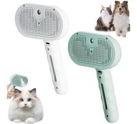 Furry Basics Pet Brush, Furrybasics Pet Grooming Brush, Labrador Charm Pet Steam Brushes for Dogs and Cats, Pet Spray Hair Removal Comb (White+Green)