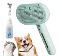Furry Basics Pet Grooming Brush, Steam Brush for Dogs, Pet Spray Hair Removal Comb, Kivori Grooming Vapor Comb (Green)