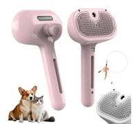 Furry Basics Spazzola per la toelettatura degli animali domestici, con ciondolo a forma di labrador, spazzola a vapore 2025, con serbatoio dell'acqua e pulsante di rilascio per spargere peli opachi,