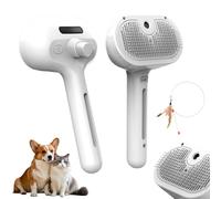 Furry Basics Spazzola per la toelettatura degli animali domestici, con ciondolo a forma di labrador, spazzola a vapore 2025, con serbatoio dell'acqua e pulsante di rilascio per spargere peli opachi,