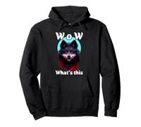 Furry Fandom Wolf Fan Fursona Funny Reaction Wow Cos'è Questo Felpa con Cappuccio