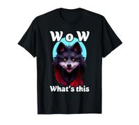 Furry Fandom Wolf Fan Fursona Funny Reaction Wow Cos'è Questo Maglietta