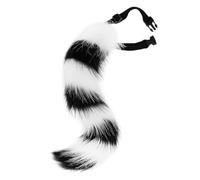 Furry Faux Pellicce Therian Coda Lupo Gatti Volpi Coda Grandi Di Animali Per Natale Halloween Cosplay Party Accessori Leopardo, bianco e nero., Taglia unica