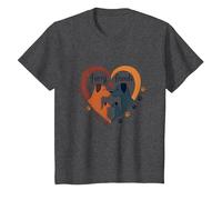 Furry Friends: Adorabile Cane Famiglia Cuore Maglietta, Bambini, Grigio Scuro, 3 Anni