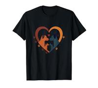 Furry Friends: Adorabile Cane Famiglia Cuore Maglietta, Uomo, Nero, 3XL