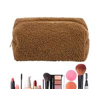 Furry Makeup Bag - Plush 19x9x9cm | Large Capacity Toiletry And Cosmetic Organizer Pouch | Makeup Tools Holder For Women, Girlfriend, Wife Travel And Daily Use