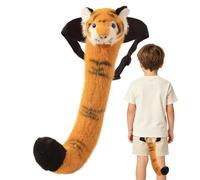 Furry Tail - 45cm Wagging Plush, Realistic Tiger Head Cosplay Accessory