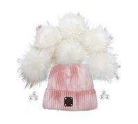 Furryvalley Pompon in finta pelliccia 6 pezzi fai da te palline soffici per cappelli, scarpe, accessori per cappelli a maglia rimovibili da 15,7 cm, extra large (colore 1#)