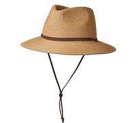 FURTALK Cappello unisex a tesa larga paglia cappello da sole con sottogola per uomo e donna cappello di paglia regolabile, cachi, L/XL