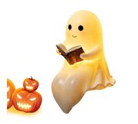 Furtryvl Lampada a forma di fantasma di Halloween, luce notturna a forma di fantasma, statuetta in resina, centrotavola per Halloween, per camera da, studio, libreria, camera dei bambini