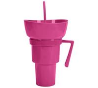 Furtryvl Tazza per bevande e snack, 2 in 1, riutilizzabile, con cannuccia, a prova di fuoriuscite, contenitore per alimenti per viaggi, picnic, bambini, spiaggia, campeggio, film, notte e adulti