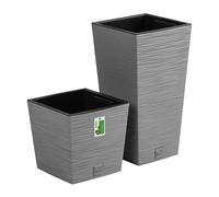 FURU SQUARE DFS240 + DFS240L set di vasi per piante effetto cemento grigio