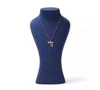 FURUIM2024M Espositore per gioielli, espositore per collane a forma di manichino, con ciondolo blu, organizer per esporre gioielli, collane e gioielli (grande)