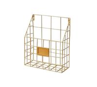 FURUIM2024M Portadocumenti da parete, utile portariviste in rete metallica, da appendere (oro)