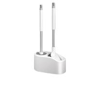 FURUIM2024M Scopino per WC a parete Due spazzole Set di scopini per WC con manico lungo in plastica con base di porosità Scopino per WC per accessori da bagno