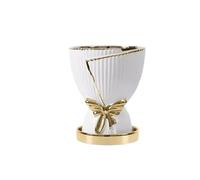 FURUIM2024M Vasi da fiori in ceramica di lusso con movimento centrale, vaso creativo personalizzato, per la casa, tulipani, vaso da giardinaggio (bianco)