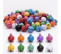 Furuising 100 Pezzi Campanelle Natalizie Colorate, 14mm Campanellini Sonagli Piccoli, Campanellini Natalizi Fai-da-te, Campanellini Metallo per Animali Domestici, Decorazioni Natalizie