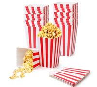 Furuising 40 Pezzi Sacchetti Pop Corn, Porta Pop Corn Festa, Contenitore Pop Corn a Righe, Sacchetti Porta Caramelle per Feste, Compleanno, Carnevale, Cinema