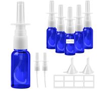 Furuising 6 Pezzi 30ml Flaconi Spray Nasale, Blu Spruzzatori Nasali Vuoti, Riutilizzabile Vetro Mini Fine Nebulizzatore Spray Nasale per Acqua Salina Olio Essenziale