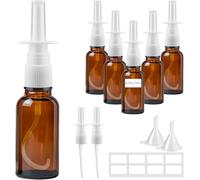 Furuising 6 Pezzi Flaconi Spray Nasale, 10ml Spruzzatori Nasali Vuoti, Riutilizzabile Vetro Mini Fine Nebulizzatore Spray Nasale, Bottiglia Spray Nasale per Acqua, Soluzione Salina, Olio Essenziale