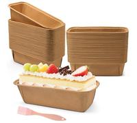 Furuising Set di 60 Pezzi Stampi Forno Carta, Pirottini Mini Plumcake 15.5X5.4X5.3cm, Stampo per Plumcake da Forno Rettangolare con Spazzola per Pane, Pagnotta, Torte, Muffin(Marrone)