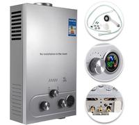 Furvveerr Scaldabagno a Gas GPL 8L Propano con Modalità Inverno ed Estate Caldaia a Gas GPL da 16KW a Parete senza Serbatoio Scaldacqua Istantaneo Automatico,Uscita Dell'acqua Calda 8L/min