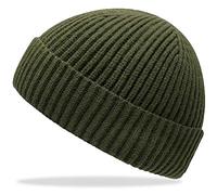 Furwabo Trawler Beanie Watch Hat Berretto da Orologio Bordo Arrotolabile, Berretti a Maglia Caldi Invernali Pescatore Unisex(Army Green)