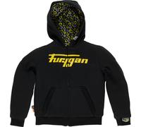 Furygan Luxio Evo Felpa con cappuccio zip per bambini, nero-giallo, taglia 6 anni