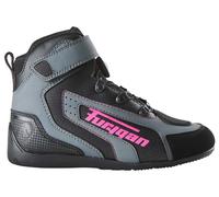 Furygan V4 Easy D3O Vented Scarpe moto da donna, nero/grigio/rosa, Taglia 37