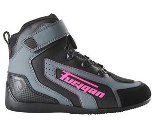 Furygan V4 Easy D3O Vented Scarpe moto da donna, nero/grigio/rosa, Taglia 37