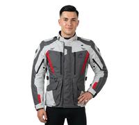 Furygan Giacca moto Apalaches Evo impermeabile traspirante D3O XL Uomo Grigio/Bianco/Rosso