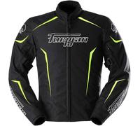 Furygan Yori Giacca tessile impermeabile per moto, nero/bianco/giallo neon, Taglia M