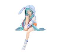 Hatsune Miku Noodle Stopper Pvc Statua Hatsune Miku Rabbit Ear Hood Pajama Blue Color Ver. 14 Cm Furyu