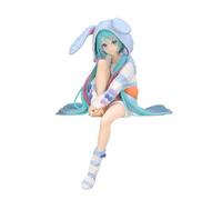 Hatsune Miku Noodle Stopper Pvc Statua Hatsune Miku Rabbit Ear Hood Pajama Blue Color Ver. 14 Cm Furyu