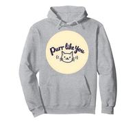 Fusa Come Te: Grafica Carina per Amanti dei Gatti Felpa con Cappuccio, Unisex per Adulti, Grigio Melange, M
