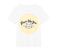 Fusa Come Te: Grafica Carina per Amanti dei Gatti Maglietta, Donna Plus-Size, Bianco, 1X