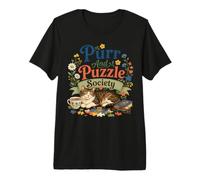 Fusa E Puzzle Society Amante Gatto Maglietta Premium