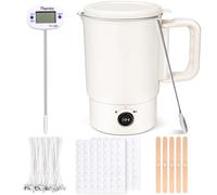 Fusciera elettrica scalda cera per candele, kit per candele fai da te, set di accessori con pentola per fusione di cera, termometro, stoppino per candele, stoppino e cucchiaio per mescolare