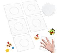 Fuse Bead Boards - Set di 5 pannelli trasparenti a incastro, superficie resistente al calore, modello di design quadrato, kit di creazione di motivi creativi, attività educative fai da te, per bambini