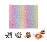 Fuse Bead Iron Mat - 30cm Rainbow Gradient Pad With Sequins | Thick Texture Iron-On Sheet, Fuse Bead Transfer Paper For Kids Beginners Classroom Party