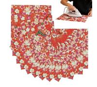 Fuse Bead Ironing Sheet - 12 pezzi Glitter Flower Print Iron Beads Ironing Paper Heat Resistant Craft Cloth for Beads Art Projects Hobby Classroom Home Studio Workshop School Use