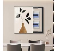 Fuse Box Cover Cabinet, Electrical Panel Cover, Hide Electrical Panel Decoration Wall Mounted, Various Styles Available, for Living Room Office(Black1,45 * 55cm/17.7 * 21.7in)