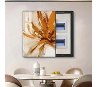 Fuse Box Cover Cabinet, Electrical Panel Cover, Hide Electrical Panel Decoration Wall Mounted, Various Styles Available, for Living Room Office(Black6,60 * 80cm/23.6 * 31.5in)