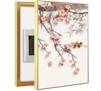 Fuse Box Cover, Electric Meter Box Decorative Painting Electrical Panel Cover Aluminum Frame Distribution Box Hide Circuit Breaker Panel Fuse Box Cover Cabinet(Size:50x60cm(A,40x50cm)