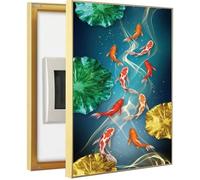 Fuse Box Cover, Electric Meter Box Decorative Painting Electrical Panel Cover Aluminum Frame Distribution Box Hide Circuit Breaker Panel Fuse Box Cover Cabinet(Size:50x60cm(G,60x70cm)