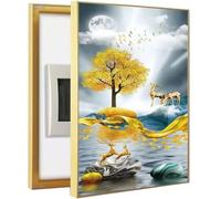 Fuse Box Cover, Electric Meter Box Decorative Painting Electrical Panel Cover Aluminum Frame Distribution Box Hide Circuit Breaker Panel Fuse Box Cover Cabinet(Size:50x60cm(D,30x40cm)