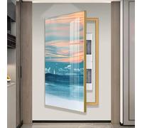 Fuse Box Cover, Fuse Box Cover Electrical Meter Box Decorative Painting Living Room Wall Art Decor Poster Mural with Frame Punch Free(Size:70x100cm,Color:Gold Frame)(Gold Frame,50x70cm)